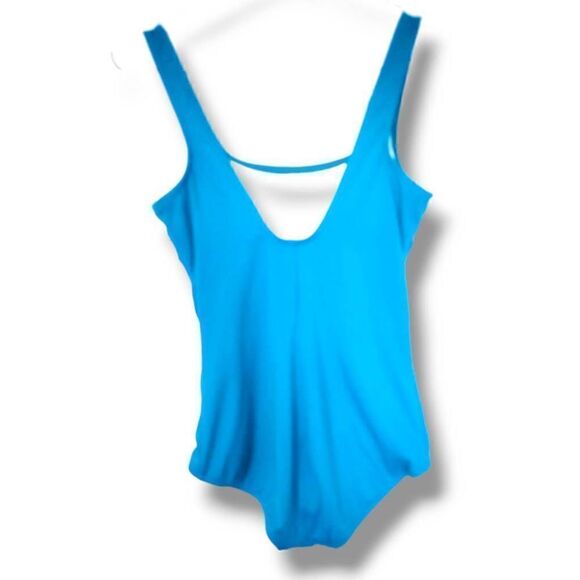 Lands End Womens Swimsuit Sz Small Blue One Piece Tank High Leg Tugless Sporty - Picture 3 of 10